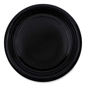 Boardwalk, Hi-Impact Plastic Dinnerware, Plate, 9" dia, Black