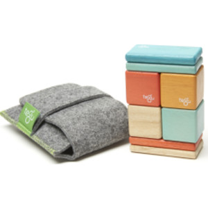 Magnetic Wooden Blocks, Sunset, 8-Piece Pocket Pouch