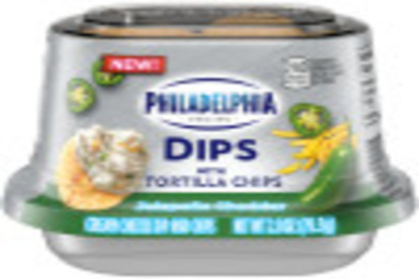 Philadelphia Dips Jalapeno Cheddar Cream Cheese Dip With Pita Chips 28 Oz Single Serve Snack 