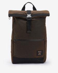 Field Roll-Top Waxed Backpack Olive-Black