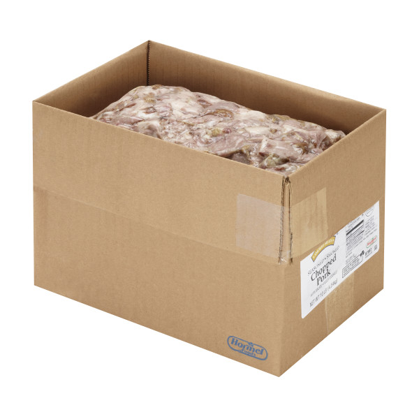 AUSTIN BLUES(r) All Natural Chopped Pork, 2/5lb. . C1RM - Front Right Open Case (Hi Res)