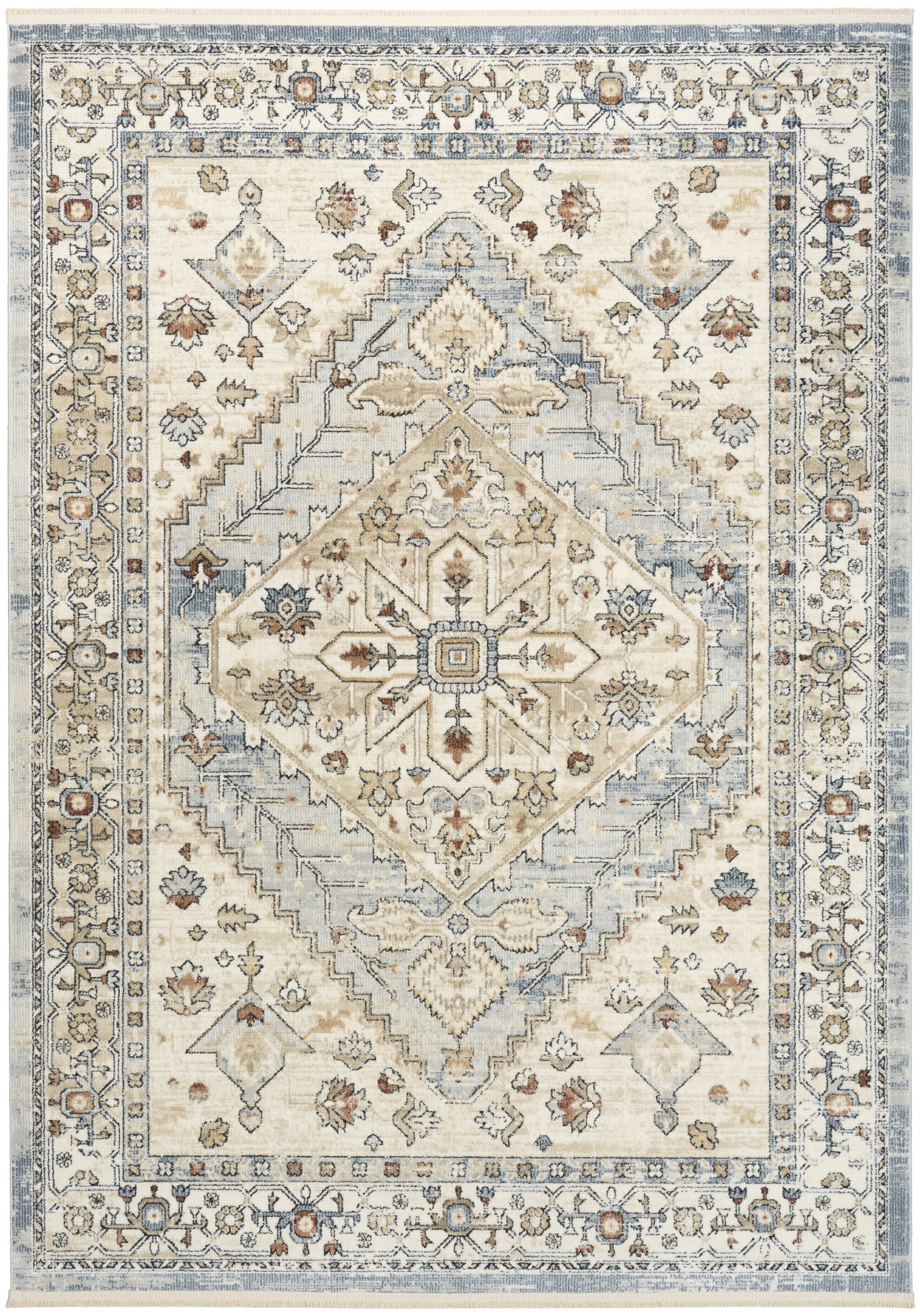 Nourison Pardis 5'3" x 7' Blue Taupe Vintage Indoor Rug
