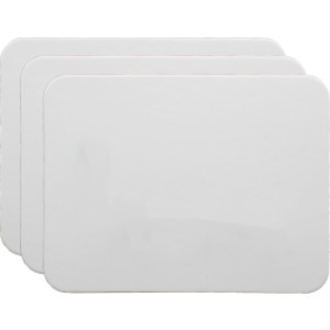 Two-Sided Magnetic Dry Erase Board, Blank/Blank, 9" x 12", Pack of 3