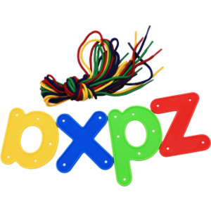 Lacing Alphabet - Lowercase - 26 Letters - 8 Laces