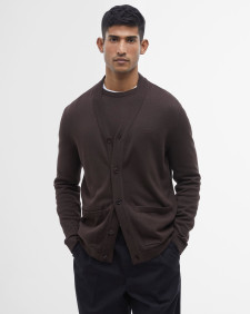 Pima Cotton V-Neck  Cardigan Bitter Chocolate