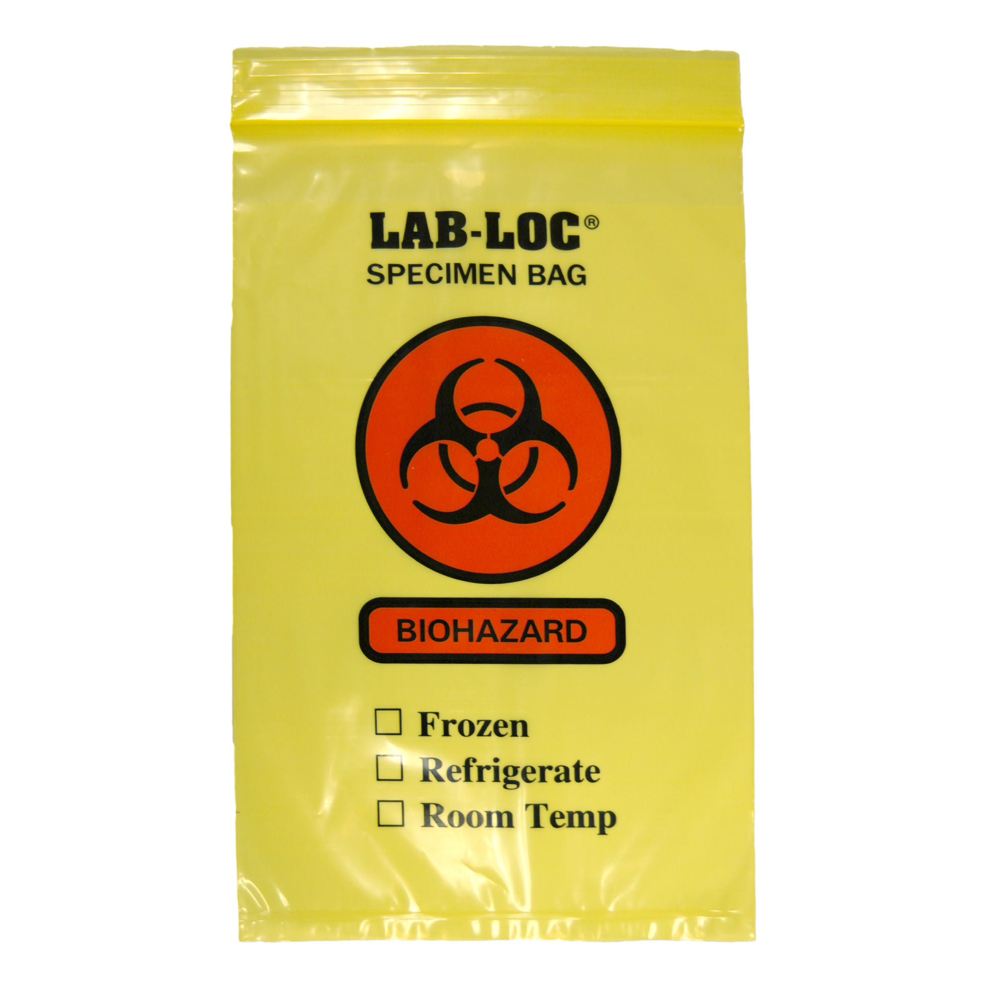 Lab-Loc Specimen Transport Bag, Document Pouch, Zip Close, Yellow Tinted, 6 x 9"
