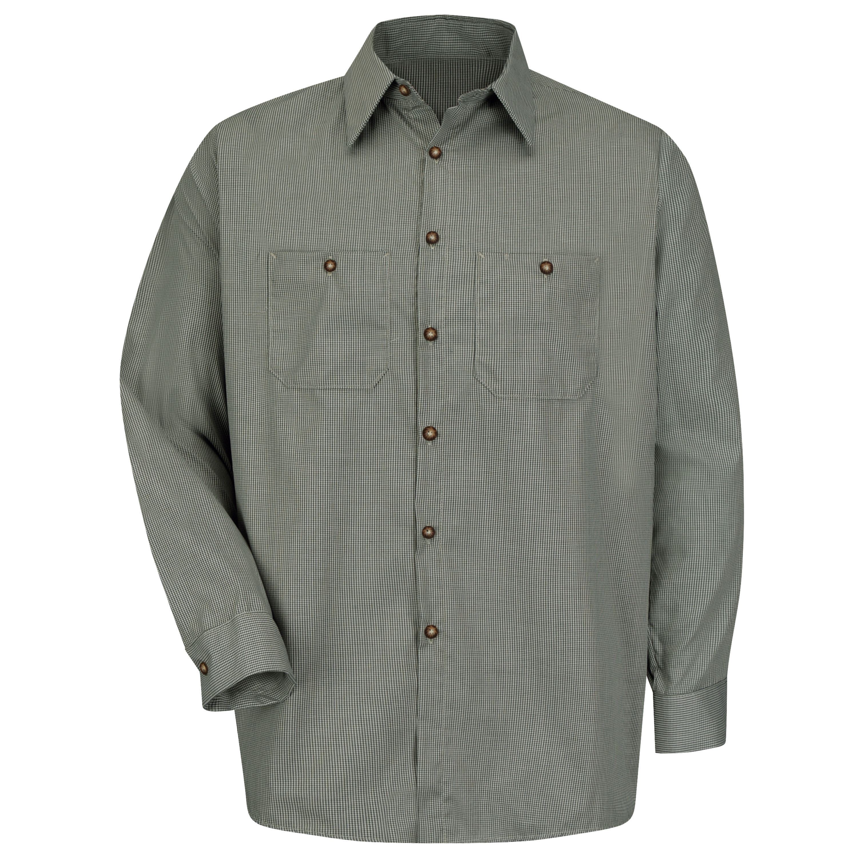 Camisa uniforme a microcuadros manga larga Red Kap para hombre - Imagen 9 de 11