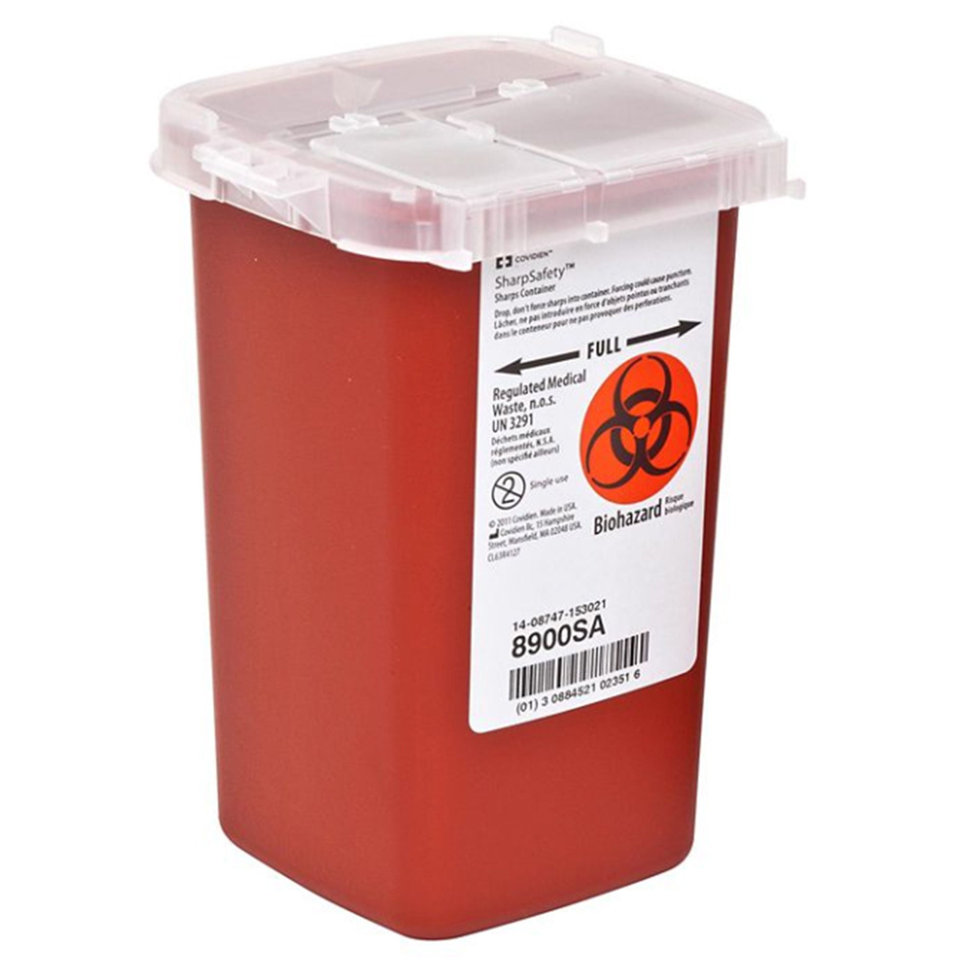 SharpSafety™ Phlebotomy Sharps Container, 1 Quart, 4.5 x 6.25 x 4.25 Inch