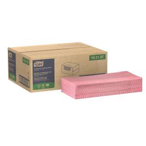 Tork, 1/4 Fold, 1 ply, 12.00"x21.50", Nonwoven Fabric, Food Service Wipers, Pink