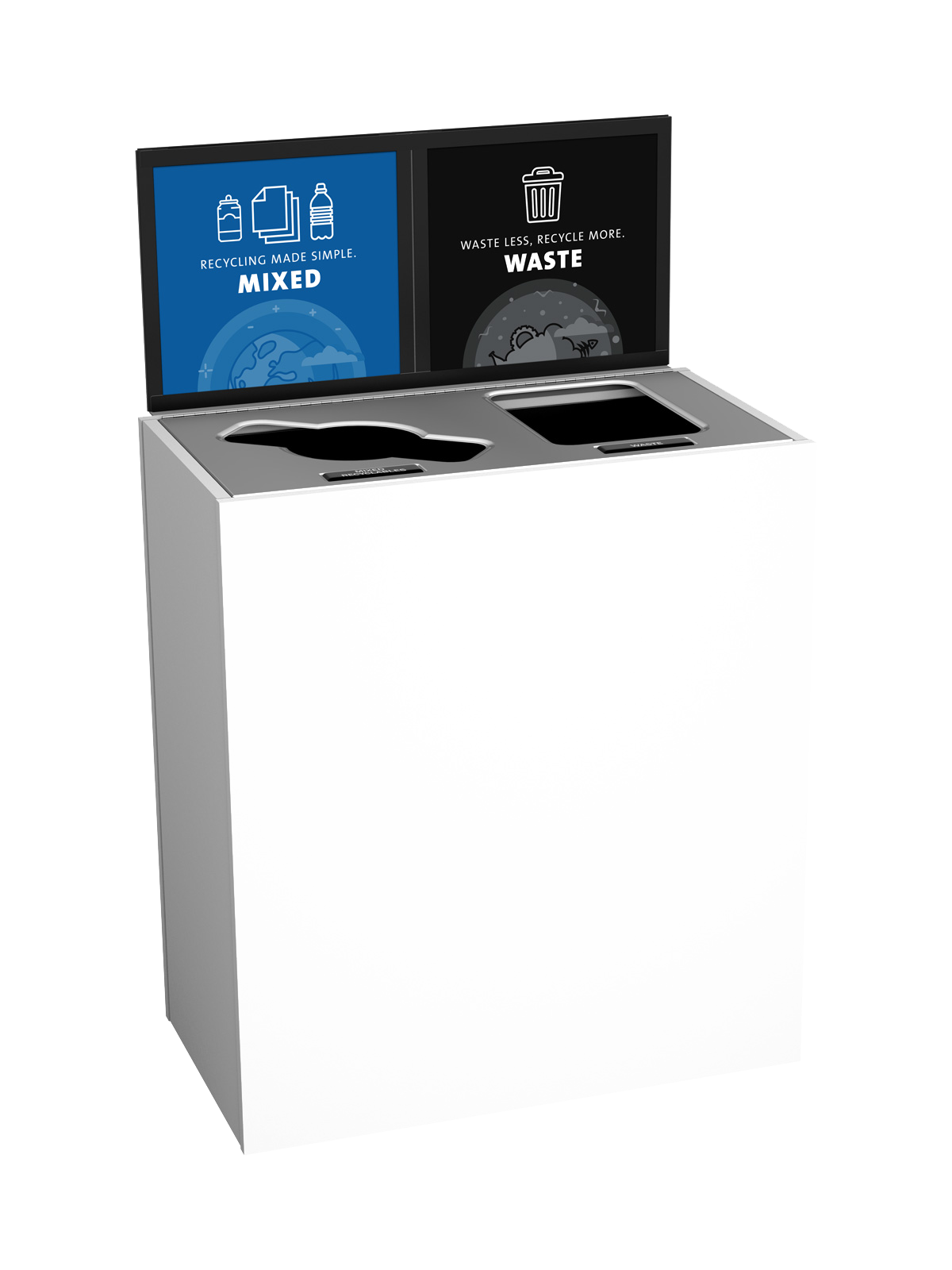 ARISTATA – Double – Kit – Mixed Recyclables-Waste – Mixed-Full – Glacier