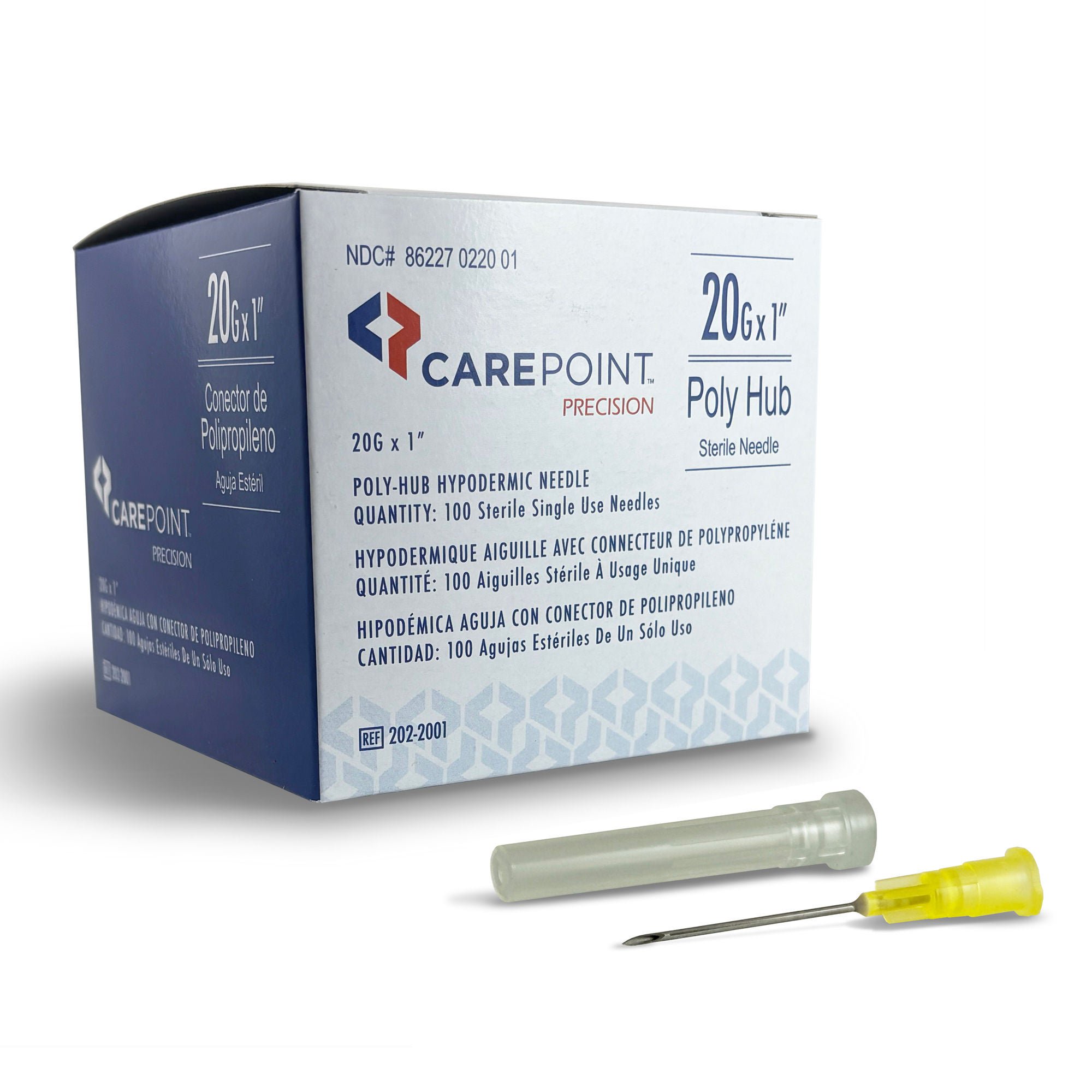 Allison Medical Inc NEEDLE, POLYHUB CAREPOINT 20GX1" (100/BX 40BX/CS)
