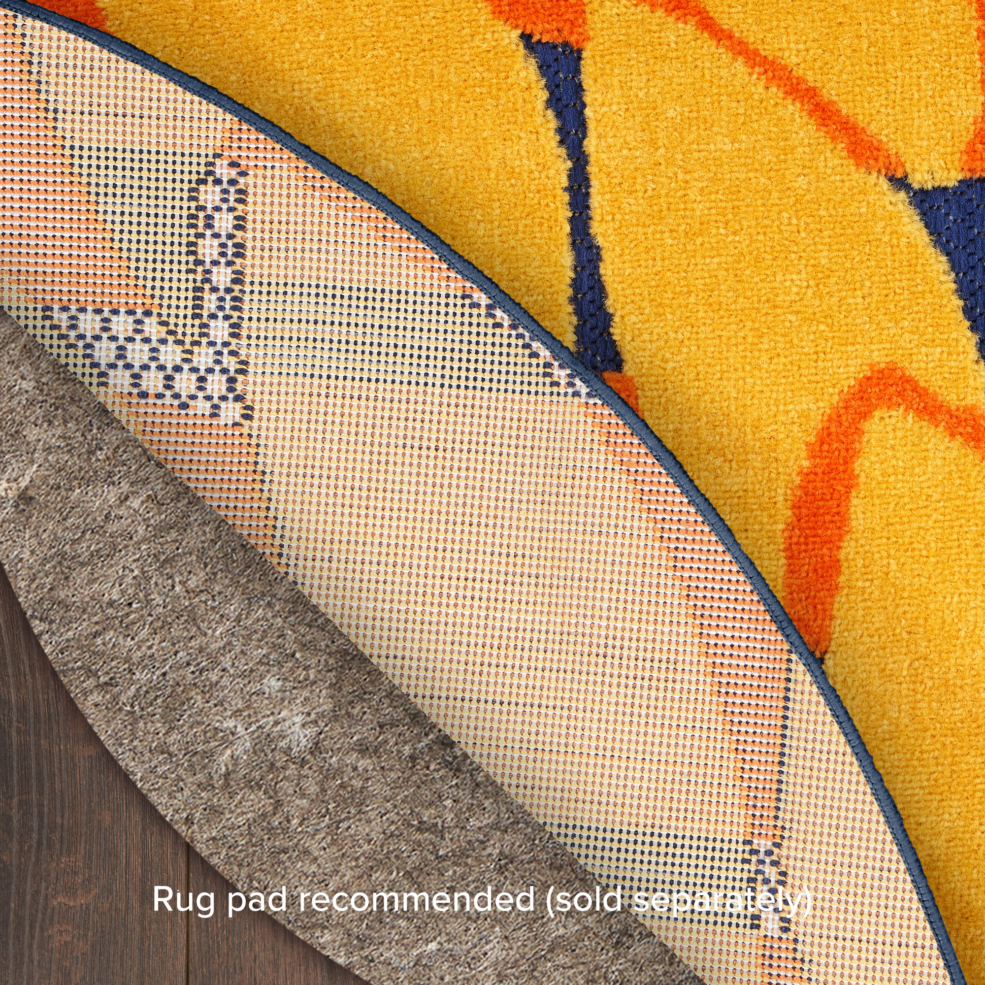 Nourison Aloha 7'10" x Round Navy Multicolor Outdoor Rug