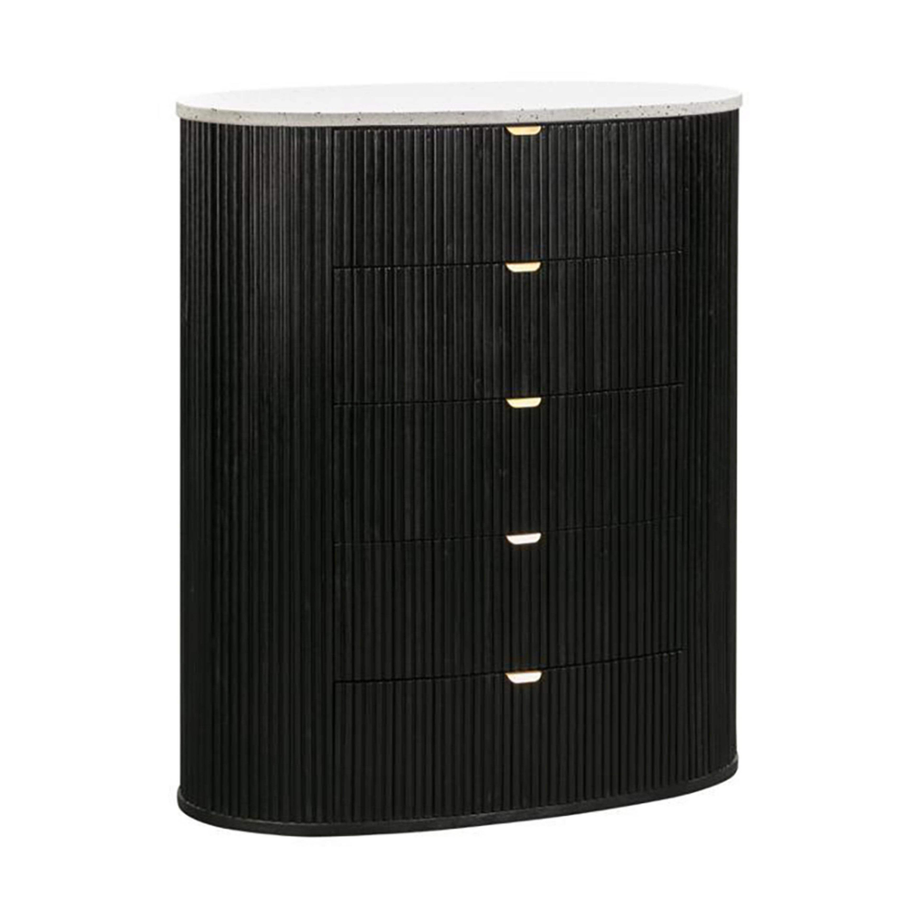 Product image of the Razzo Tallboy (5 Drawer), Black from Forty Winks