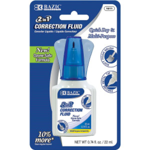 2 in 1 Correction Fluid with Foam Brush Applicator & Pen Tip, 0.74 FL OZ (22 mL)