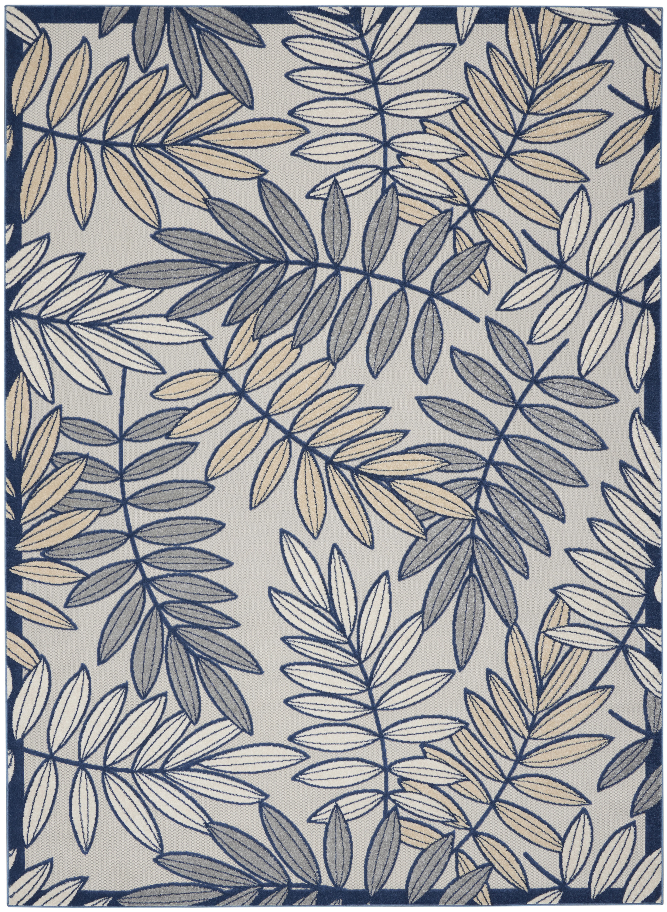 Nourison Aloha 7' x 10' Ivory Navy Tropical Rug