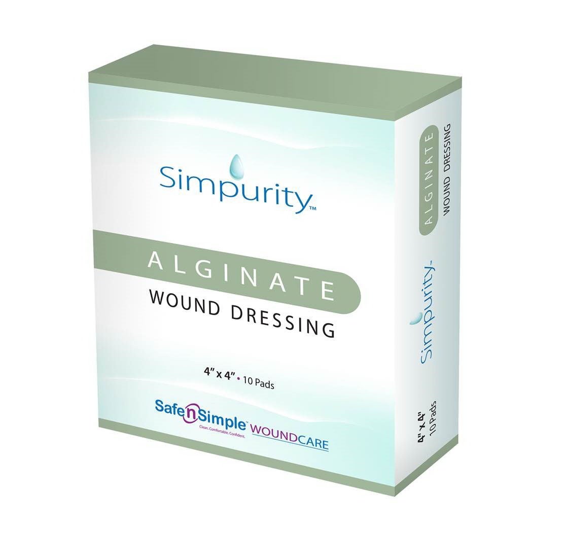 Safe N Simple DRESSING, WND ALGINATE 8"X8" (10/BX 16BX/CS)
