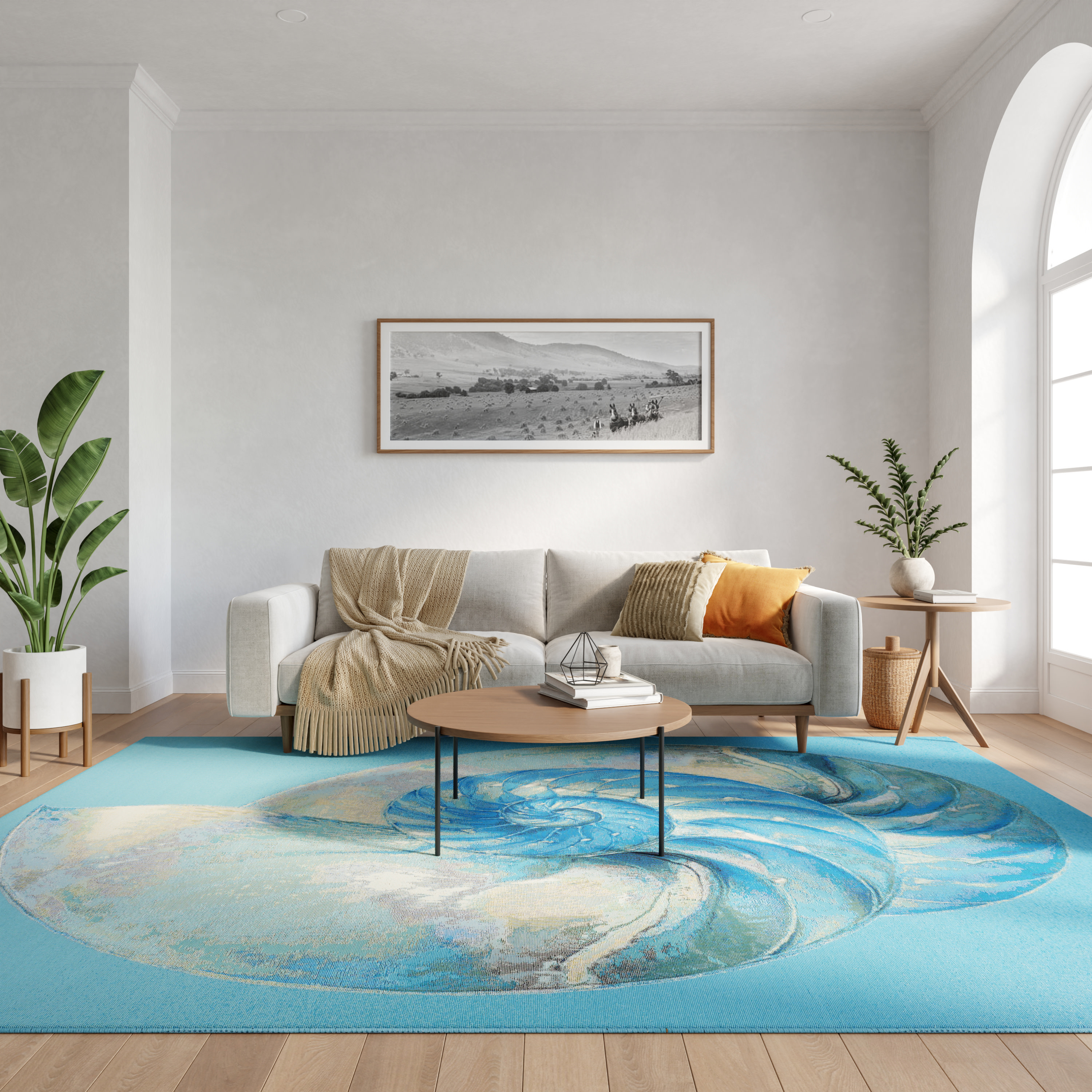 Nourison Color Splash 7'10" x 9'10" Blue Ivory Coastal, Nautical & Beach Rug