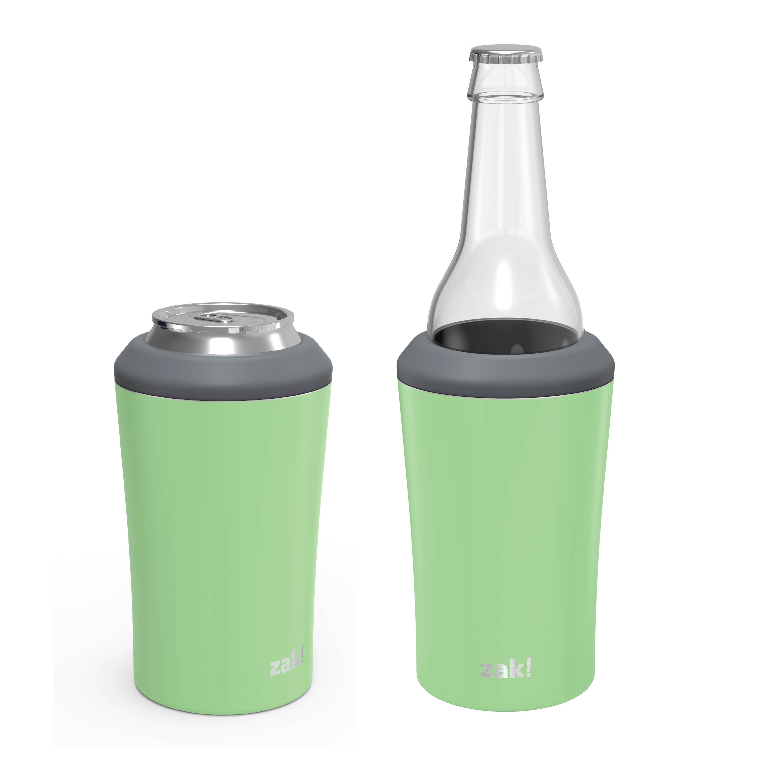 Zak Hydration 12 ounce Double Wall Stainless Steel Can and Bottle Cooler with Vacuum Insulation, Pistachio slideshow image 2 Zak Hydration 12 ounce Double Wall Stainless Steel Can and Bottle Cooler with Vacuum Insulation, Pistachio slideshow image 2