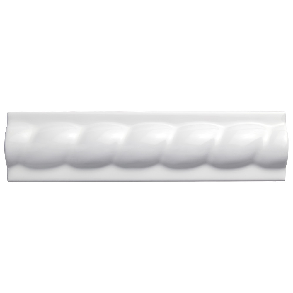 Trenza Grand Moldura Blanco 2 in. x 7-7/8 in. Ceramic Wall Trim
