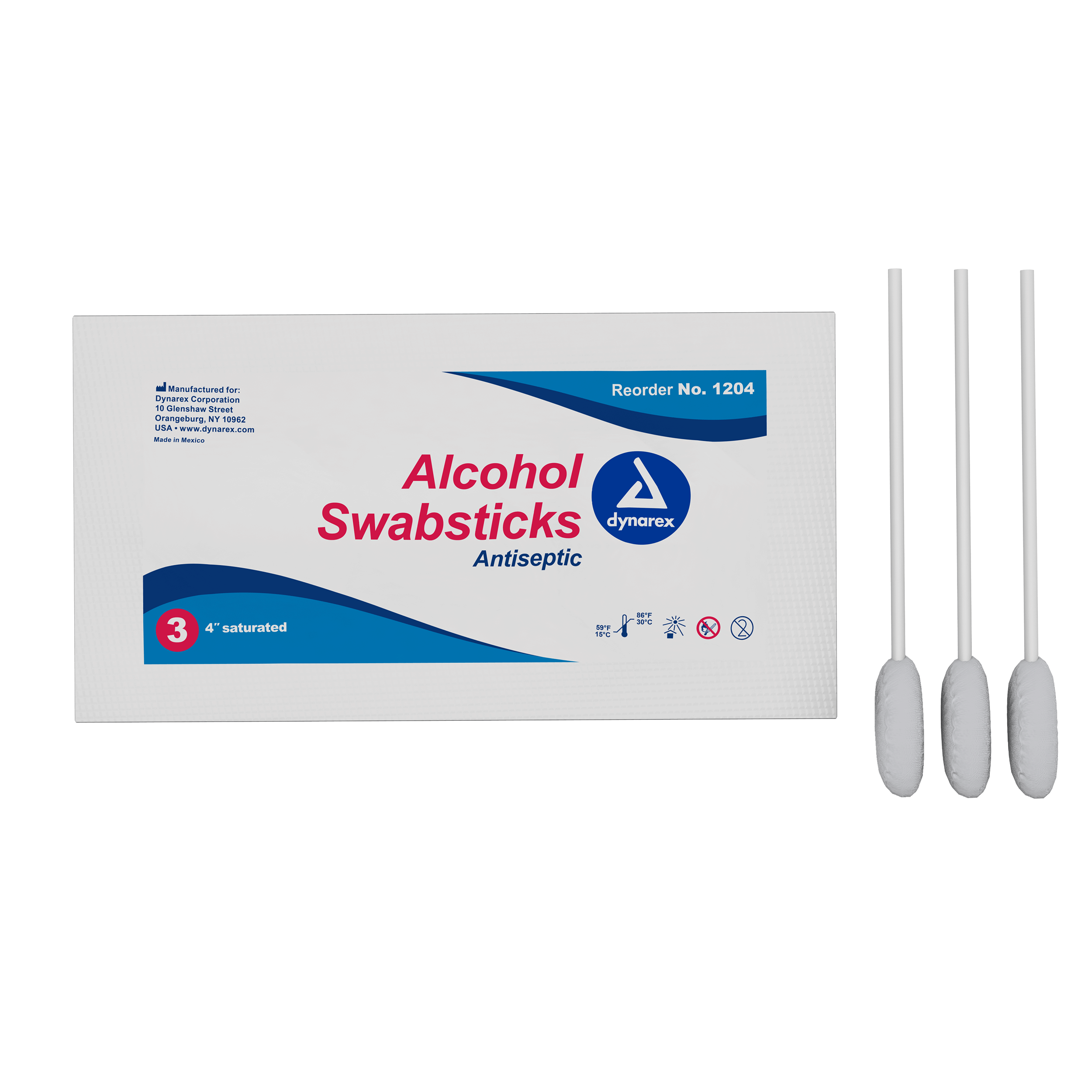 Alcohol Swabsticks- NS 4in - 3 swabsticks per packet