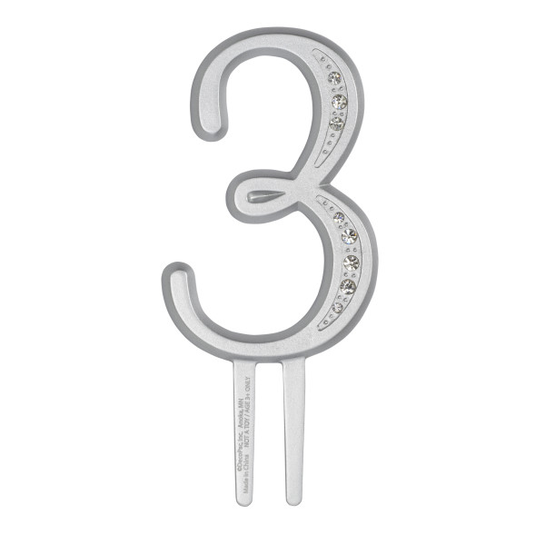 3.5" 3 Diamond Number Monogram