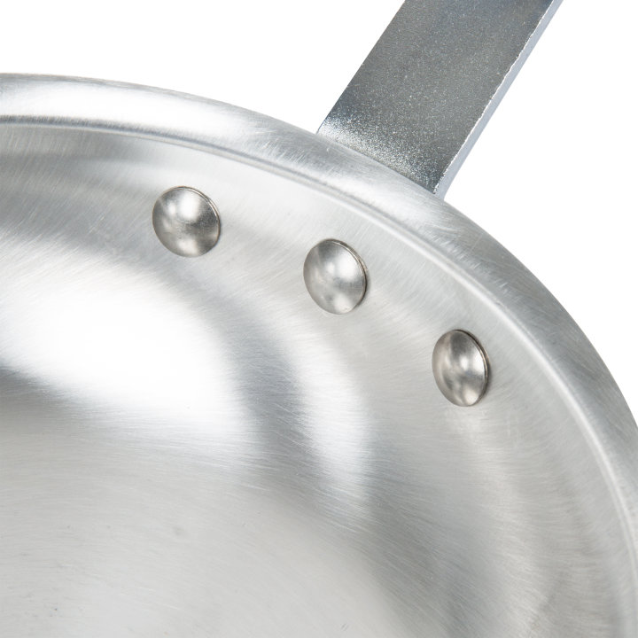 8-inch Wear-Ever® aluminum fry pan with natural finish and Cool Handle® rubber grip sleeve