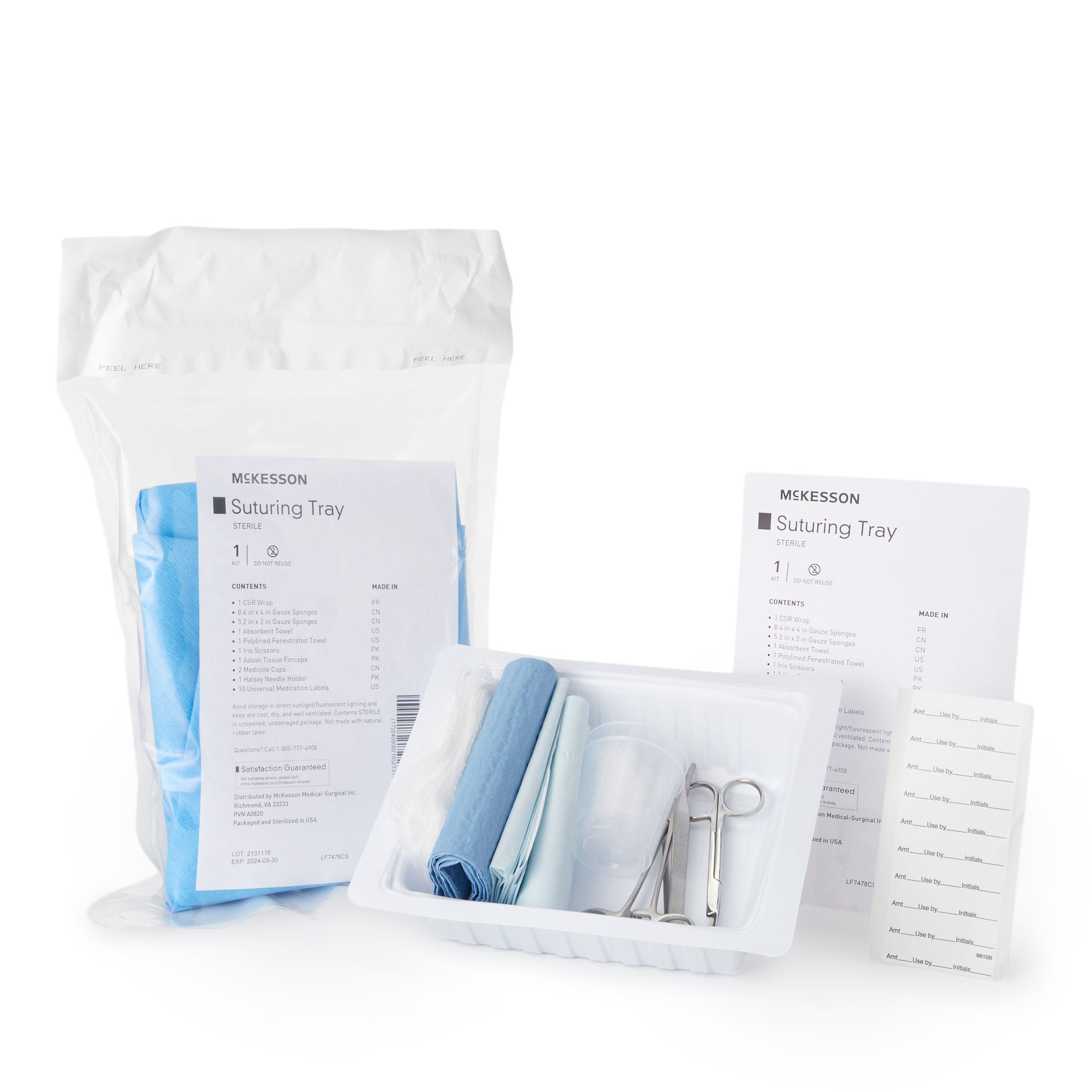 McKesson Brand SUTURE TRAY, W/FCP/NH/IRIS SC (20/CS)
