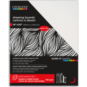 Cold Press Watercolor Board, 16 x 20 in, White, 3-Pack