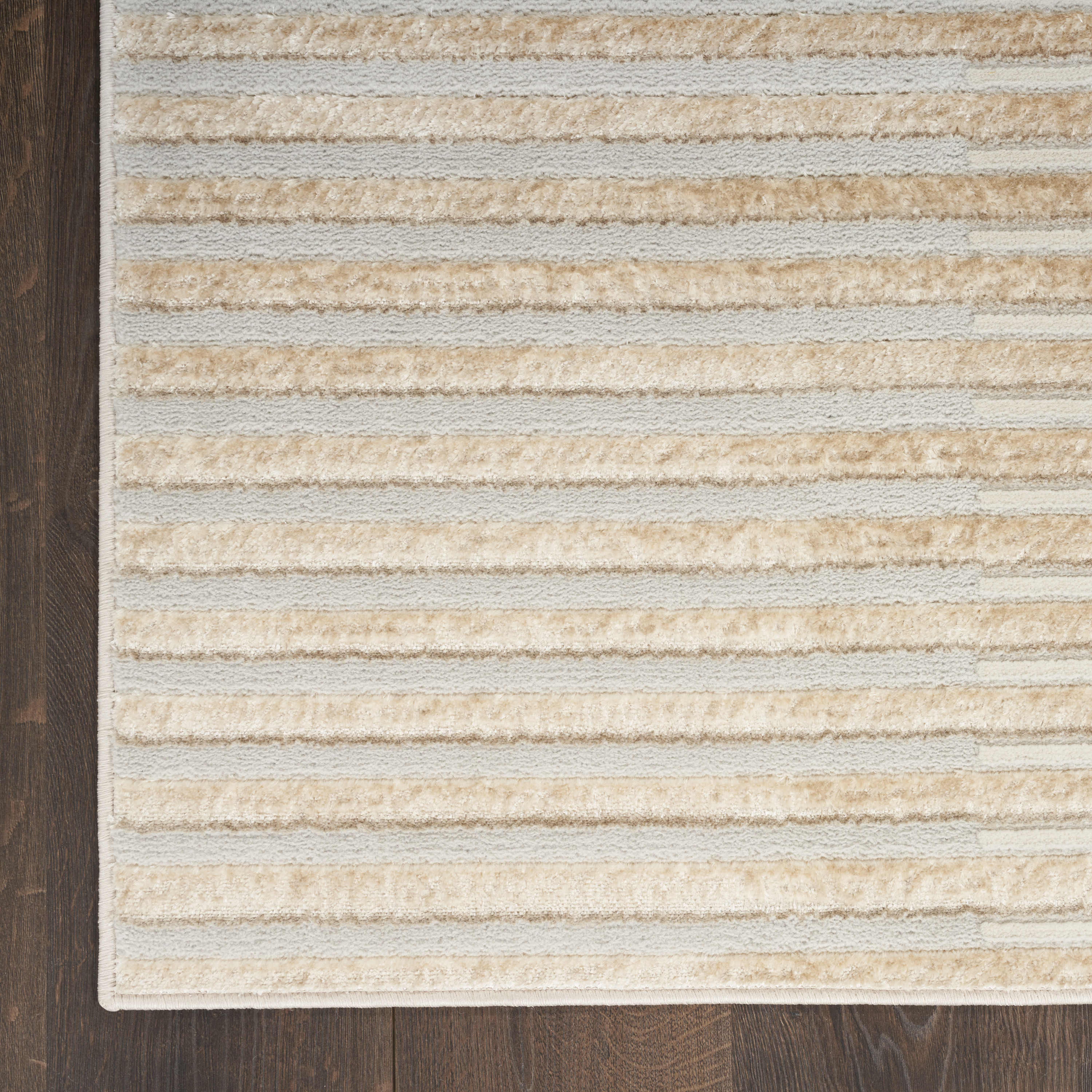 Nourison Splash 7'10" x 9'10" Beige Silver Modern Indoor Rug
