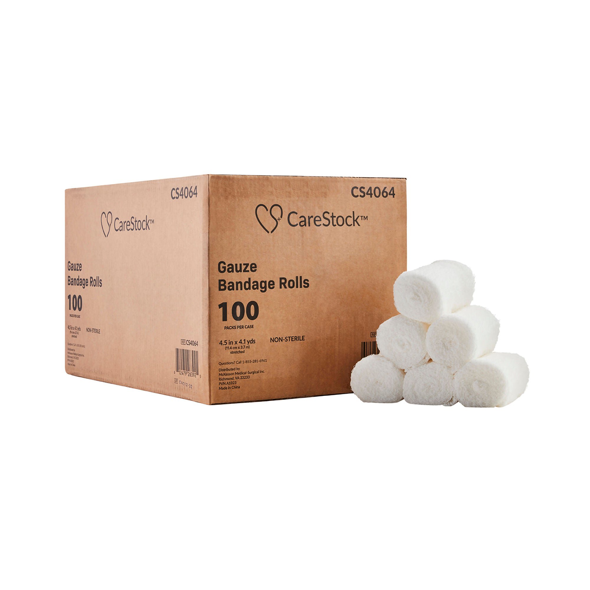 CareStock™ Nonsterile Gauze Bandage Roll, Sterile, 4.5 Inch x 4.1 Yard