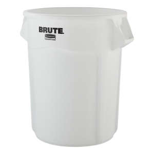 Rubbermaid Commercial, VENTED BRUTE®, 55 gal, Resin, White, Round, Receptacle