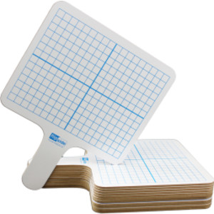 Two-Sided (3/8" Graph/Blank) Rectangular Dry Erase Graphing Paddles, Class Pack of 12