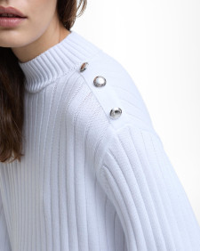 Della Cropped Jumper Classic White