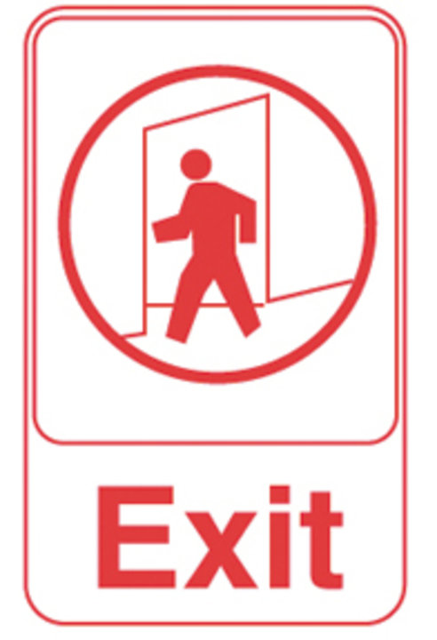 Symbol Sign - Exit White with Red