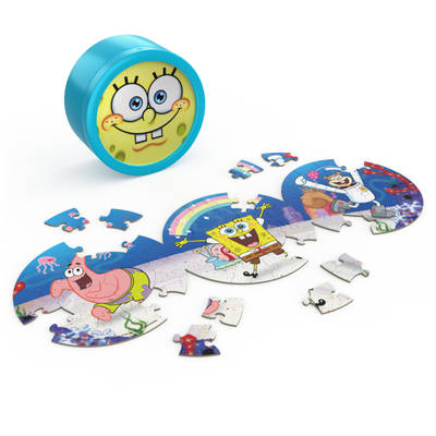 Spongebob Friendship Panoramic Puzzles, 3-in-1 Puzzle Tin, Ages 4+