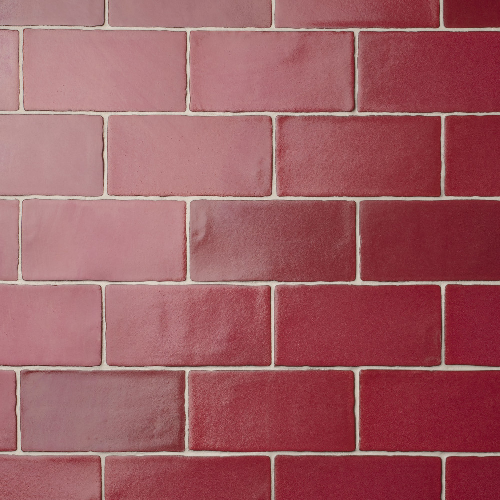 Antic Special Red Moon 3 in. x 6 in. Ceramic Wall Tile