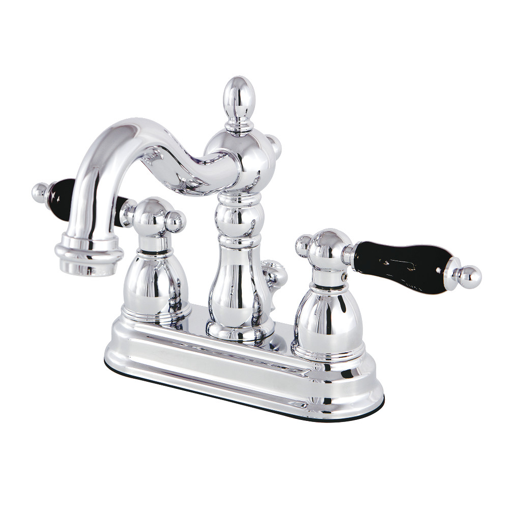 Double-Handle 4" Centerset Bathroom Faucet with Pop-Up Drain, Polished Chrome with 4 Finish Options