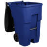 Rubbermaid Commercial, VENTED BRUTE, Rollout, 95 gal, Resin, Blue, Square, Receptacle
