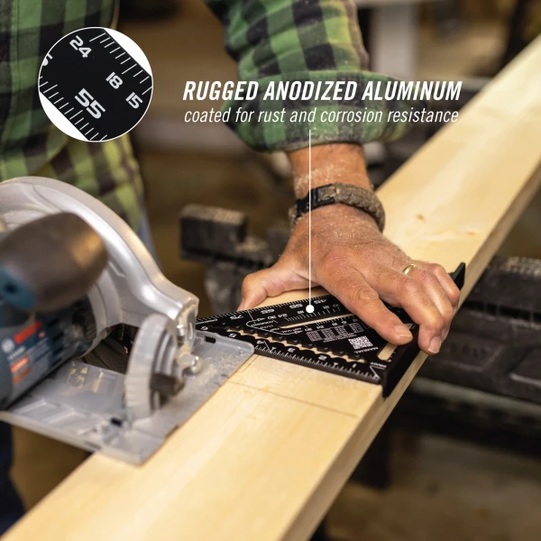 8100-007RS 7-inch Laser-Etched Aluminum Extruded Rafter Square
