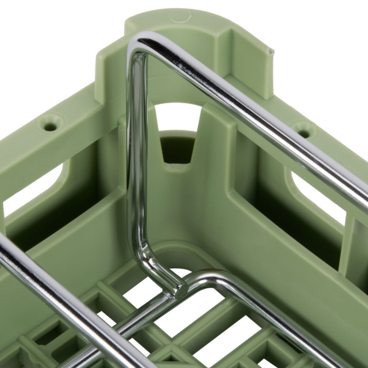 Full-size Signature insulated tray and steam table pan rack in light green