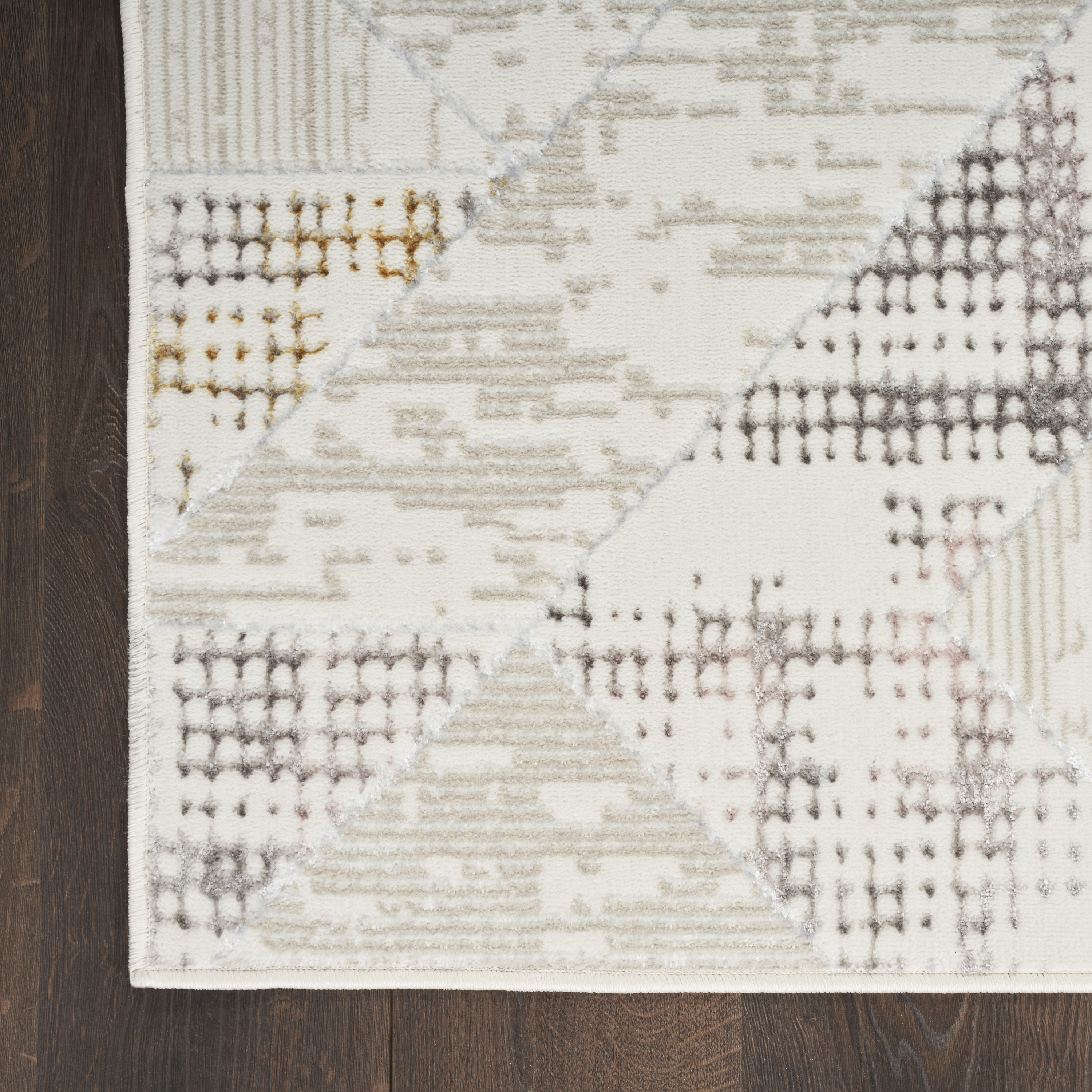 Nourison Glitz 3'11" x 5'11" Ivory Multicolor Contemporary Indoor Rug