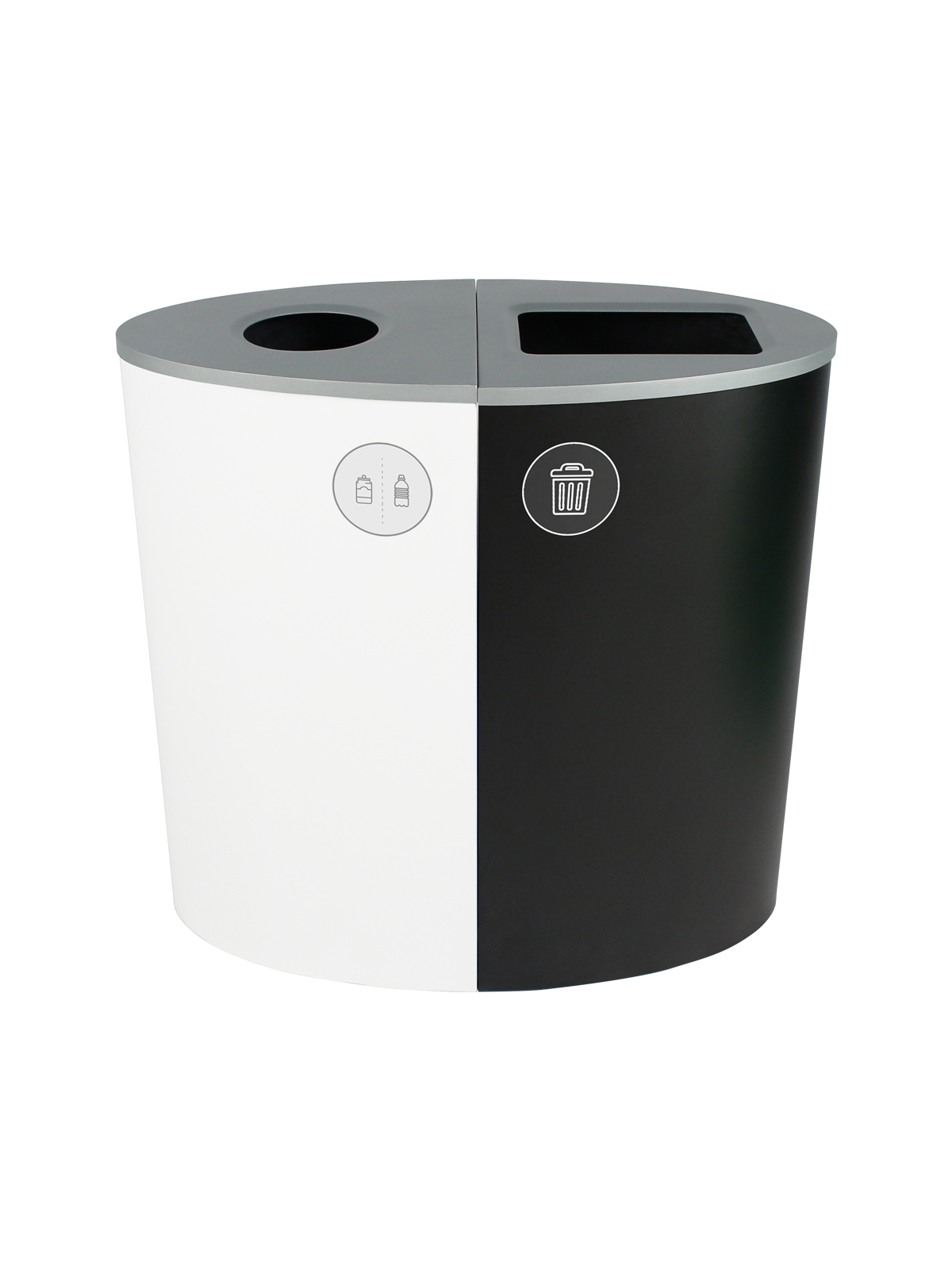 SPECTRUM – Double – Kit – Cans & Bottles-Waste – Circle-Full – White-Black