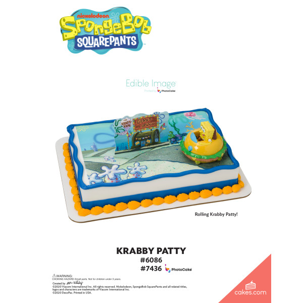 SpongeBob SquarePants Krabby Patty The Magic of Cakes® PhotoCake® Enhanced Background Page