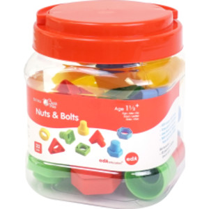 Shape-Matching Nuts and Bolts Fine Motor Set, 32 Pieces