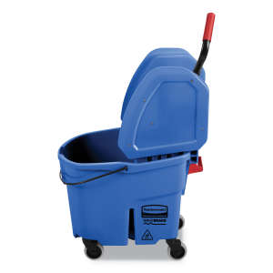 Rubbermaid Commercial, WaveBrake, 35qt, Mop Bucket w/ Downpress Wringer, Blue