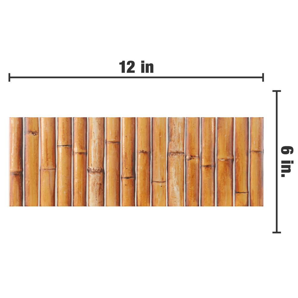 Bamboo Haven Clay Brown 5-7/8 in. x 11-7/8 in. Ceramic Wall Tile ...