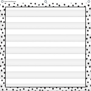 Black Painted Dots on White 7 Pocket Chart, 28" x 28"