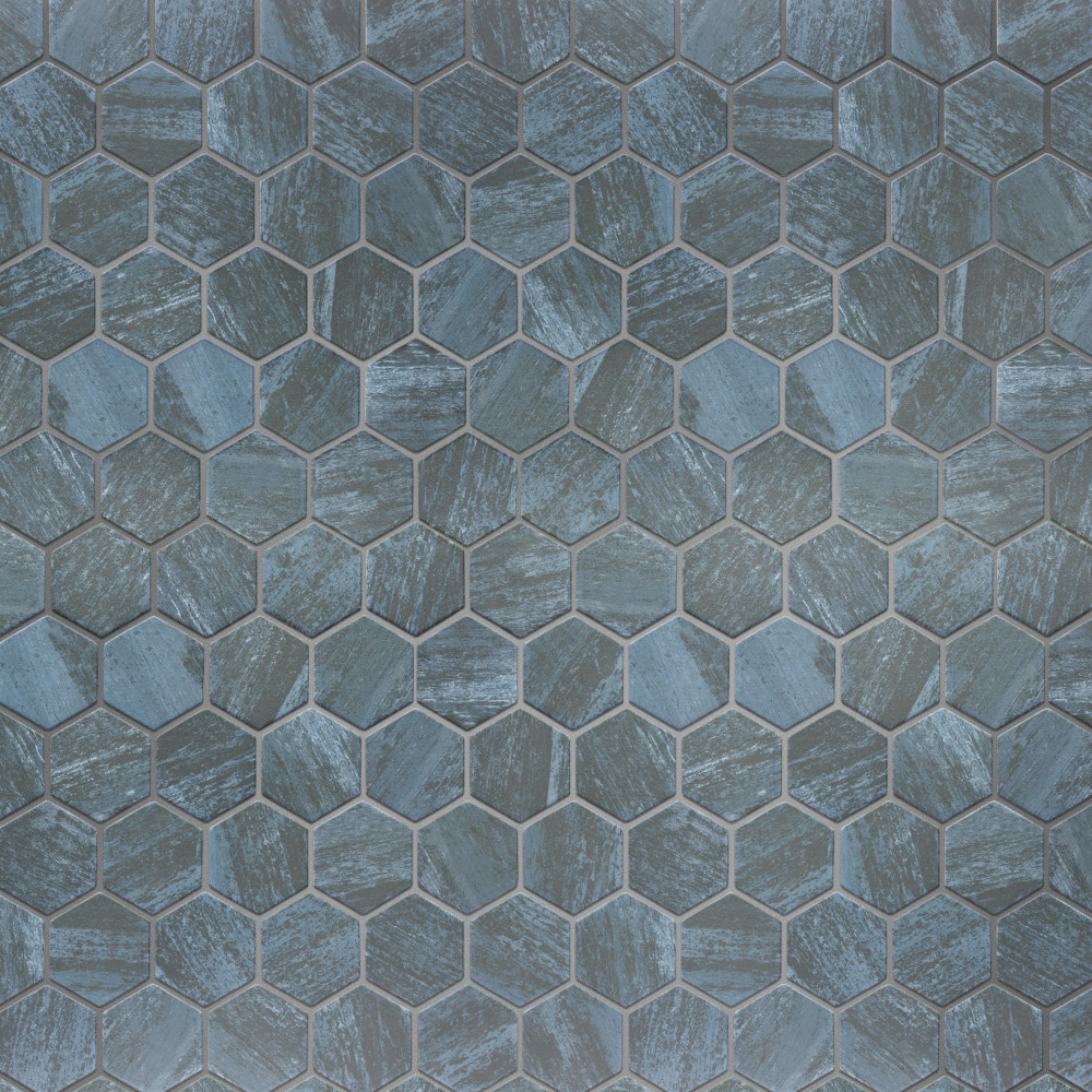 Cassis 2″ Hex Black 11-1/8 in. x 12-5/8 in. Porcelain Mosaic Tile