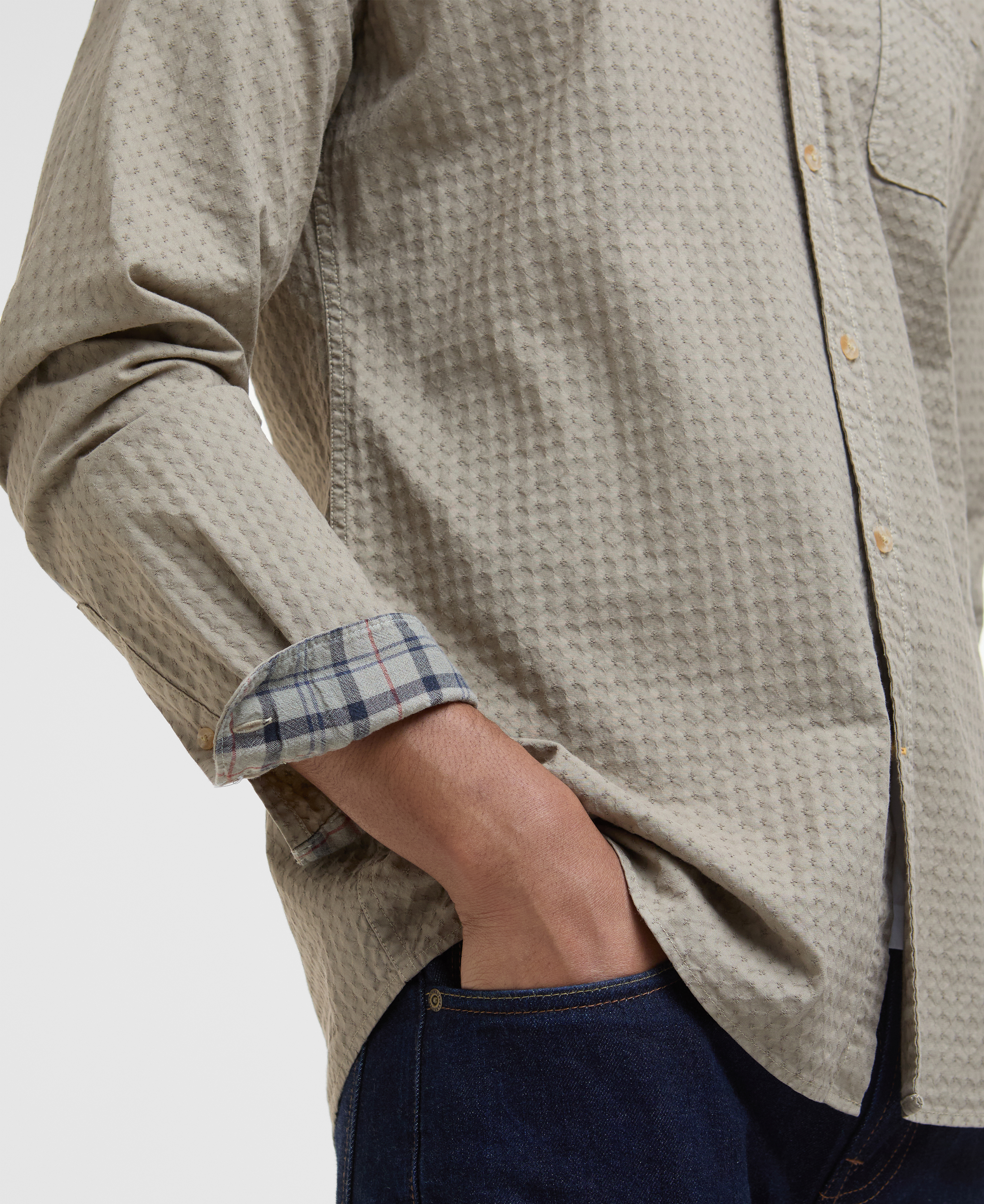 Irvine Textured Tailored Long-Sleeved Shirt image number 5