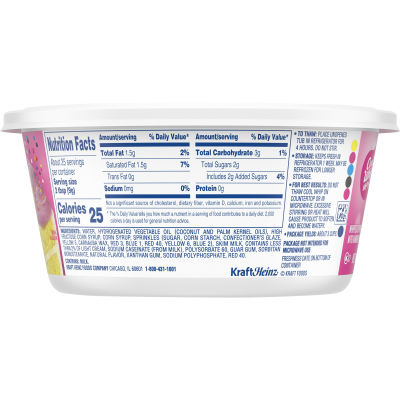 Cool Whip Birthday Cake with Rainbow Sprinkles Frozen Mix Ins, 8 oz Tub